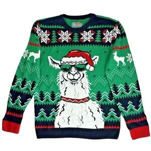 Cool Llama Ugly Christmas Sweater Holiday Party Festive Winter Knit
